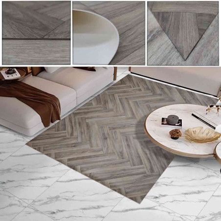 Devise vinyl carpet, rusty metal, zigzag wood, floor covering, made to measure at alfombrasimperio1979.com