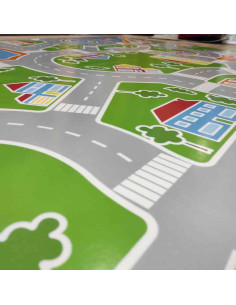Alfombra infantil pueblo con calles , para dejar volar la imaginación de los niñ@s. 100% PVC , en alfombrasimperio1979.com 2