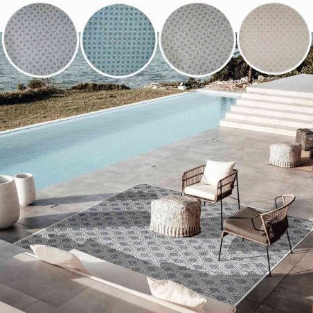 Alfombra de exterior Pompeya resistente con diseño de rombos en alfombrasimperio1979.com