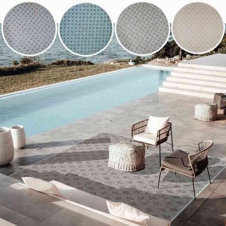 Alfombra de exterior Pompeya resistente con diseño de rombos en alfombrasimperio1979.com