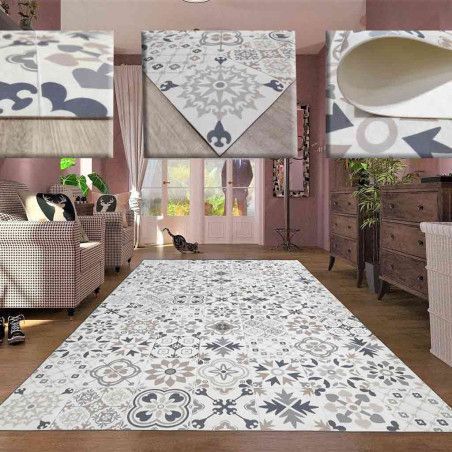 Alhambra beige ambientada en salón con detalles