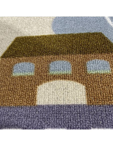 Children's rug Poble with streets, to let the children's imagination fly. 100% PVC, at  alfombrasimperio1979.com