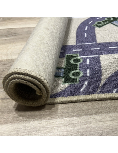 Children's rug Poble with streets, to let the children's imagination fly. 100% PVC, at  alfombrasimperio1979.com