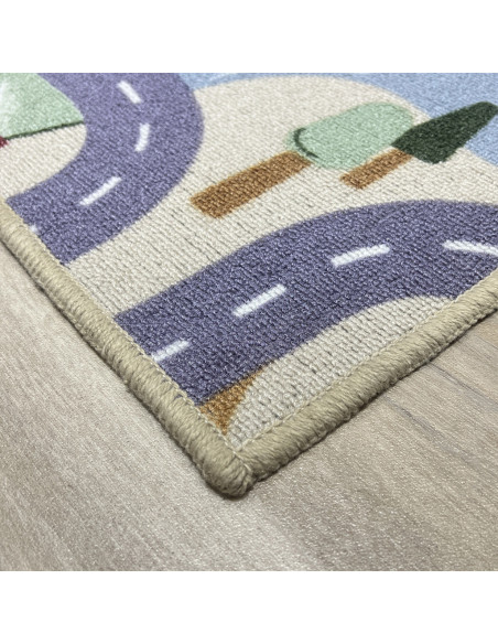 Children's rug Poble with streets, to let the children's imagination fly. 100% PVC, at rugsimperio1979.com