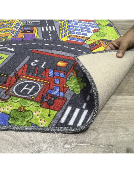 Alfombra infantil ciudad con calles , para dejar volar la imaginación de los niñ@s. 100% PVC , en alfombrasimperio1979.com