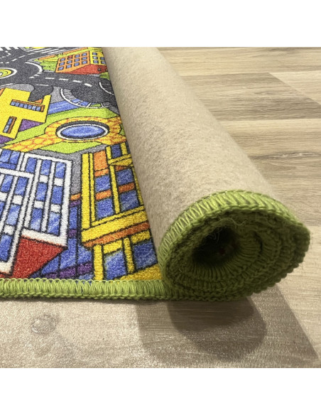 Children's rug town with streets, to let the children's imagination fly. 100% PVC, at rugsimperio1979.com