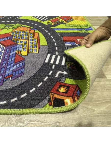 Children's rug town with streets, to let the children's imagination fly. 100% PVC, at rugsimperio1979.com