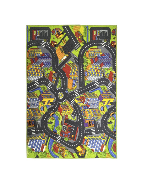 Children's rug town with streets, to let the children's imagination fly. 100% PVC, at rugsimperio1979.com