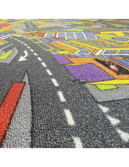 Alfombra infantil ciudad con calles , para dejar volar la imaginación de los niñ@s. 100% PVC , en alfombrasimperio1979.com