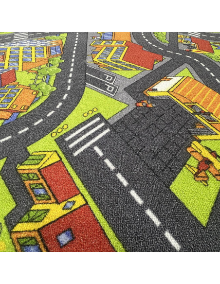 Alfombra infantil ciudad con calles , para dejar volar la imaginación de los niñ@s. 100% PVC , en alfombrasimperio1979.com