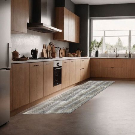 Alfombra de vinilo Neptuno a medida 1.90 mm, efecto madera, piedras