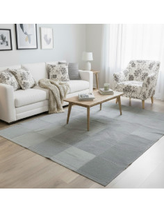 Patchword Gris Leather Rug