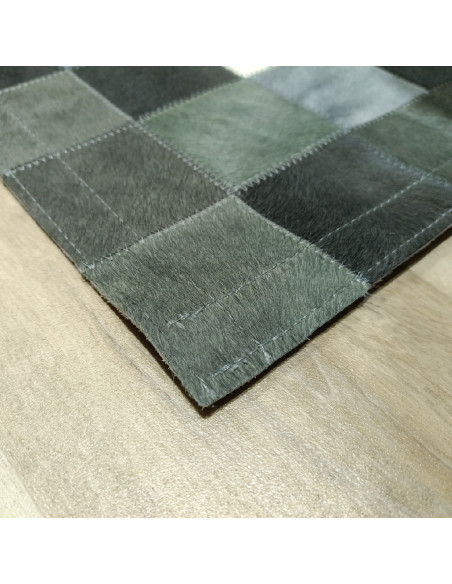 Patchword Gris Multi Leather Rug