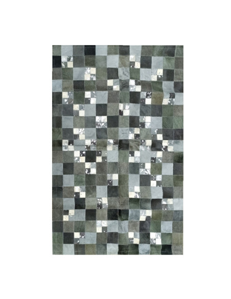 Patchword Gris Multi Leather Rug