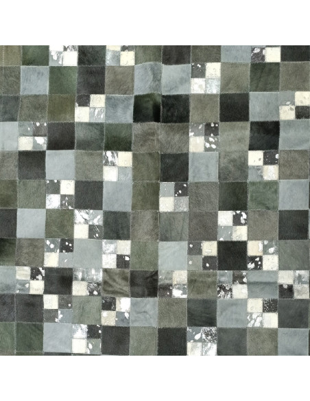 Patchword Gris Multi Leather Rug