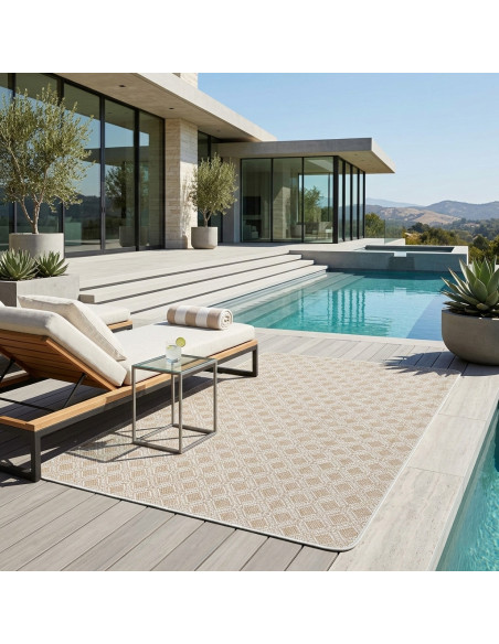 Pompeya outdoor rug with diamond pattern at alfombrasimperio1979.com