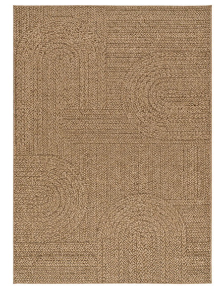 Outdoor-Indoor Geometric Jute-Effect Rug Acra 5006 Natural