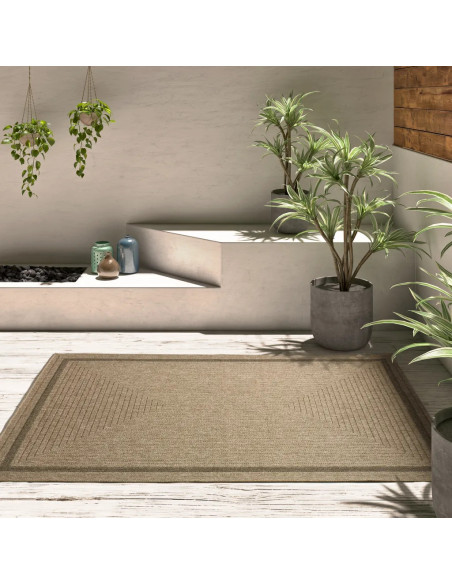 Outdoor-Indoor Jute-Effect Rug Acra 5011 Natural