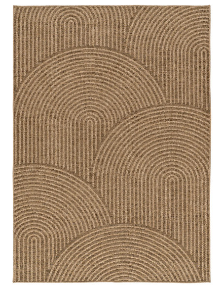 Outdoor-Indoor Geometric Jute-Effect Rug Acra 5042 Natural