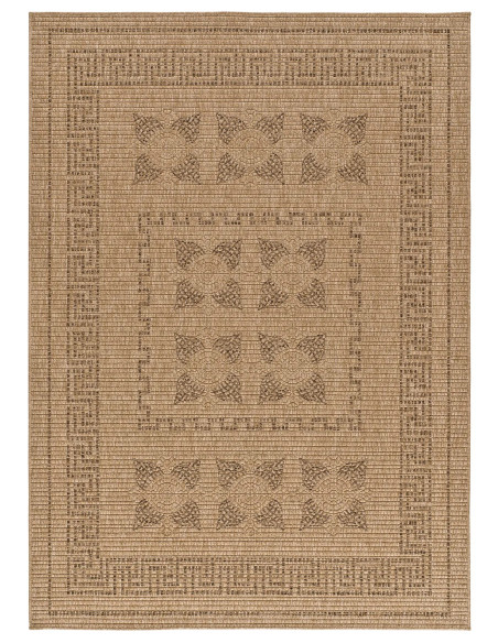Alfombra de exterior étnica efecto yute Acra 5046 Natural