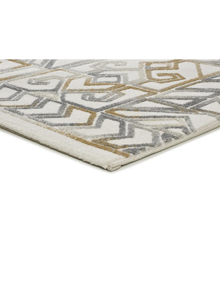 Alfombra étnica con relieve Amara 12989 Plata