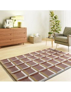 Alfombra geométrica con relieve Amara 12997 Caldera