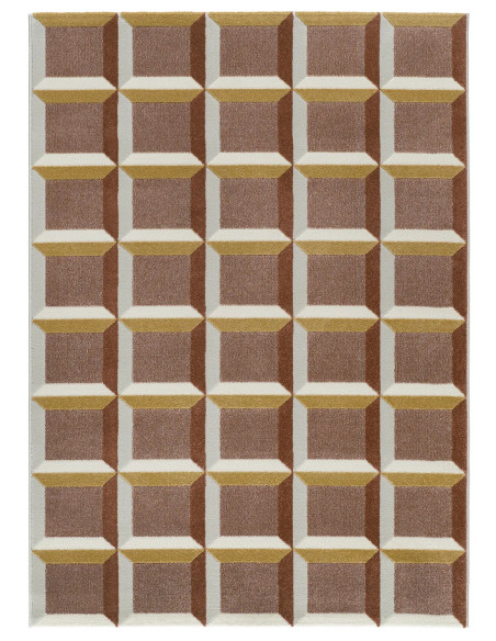 Alfombra geométrica con relieve Amara 12997 Caldera