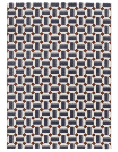 Geometric rug with relief Amara 13000 Blue 2