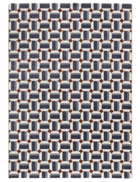 Alfombra geométrica con relieve Amara 13000 Azul