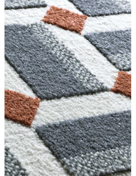 Alfombra geométrica con relieve Amara 13000 Azul