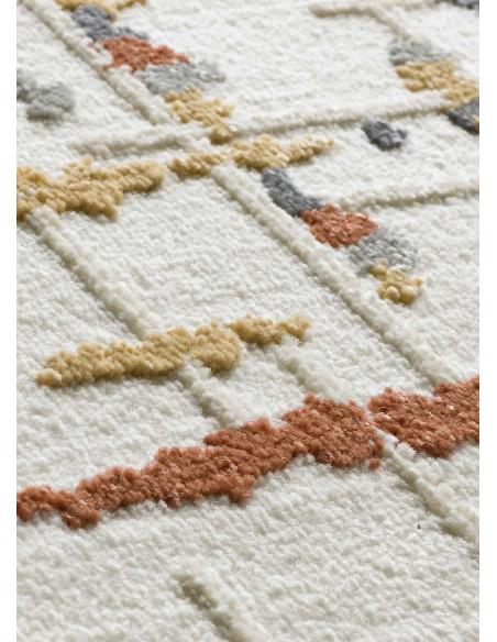 Alfombra geométrica con relieve Amara 12992 Multicolor