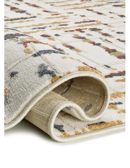 Alfombra geométrica con relieve Amara 12992 Multicolor