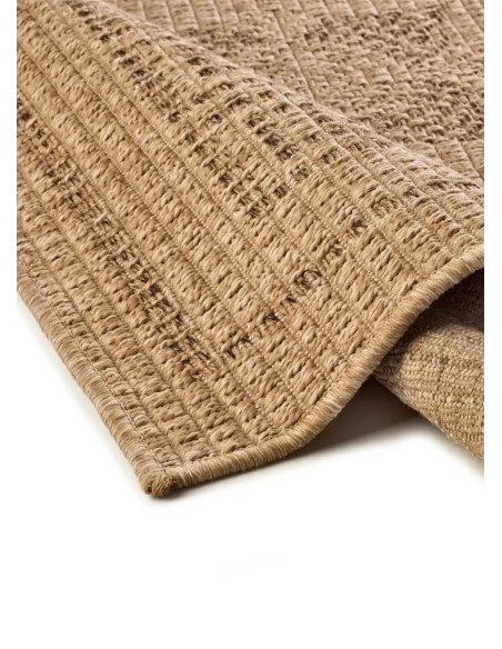 Alfombra de exterior étnica efecto yute Acra 5046 Natural