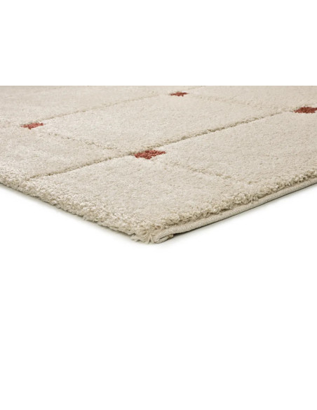 Alfombra shaggy con relieve Brenda 8830 Blanco