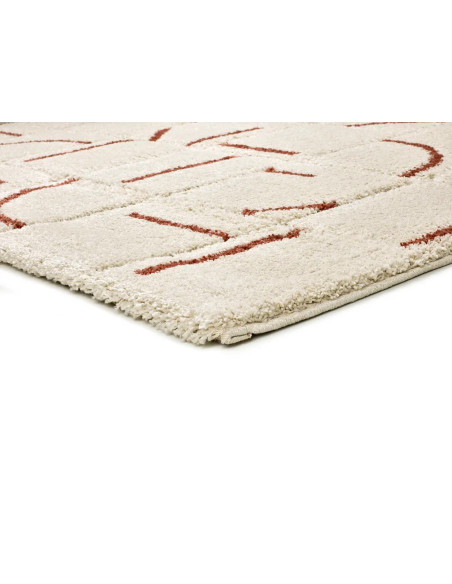 Alfombra shaggy con relieve Brenda 8832 Blanco