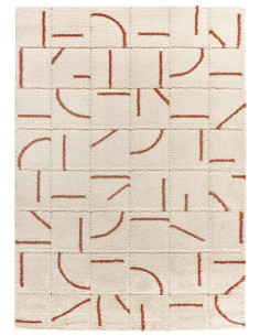 Alfombra shaggy con relieve Brenda 8832 Blanco 2