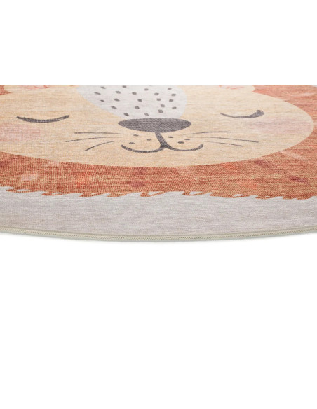 Candy 20803 Round Children's Rug – Lion (Rust)