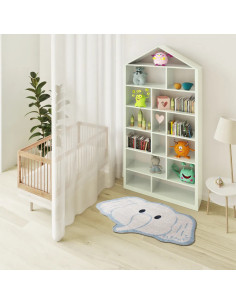 Candy Elephant Washable Children's Rug 22036 White