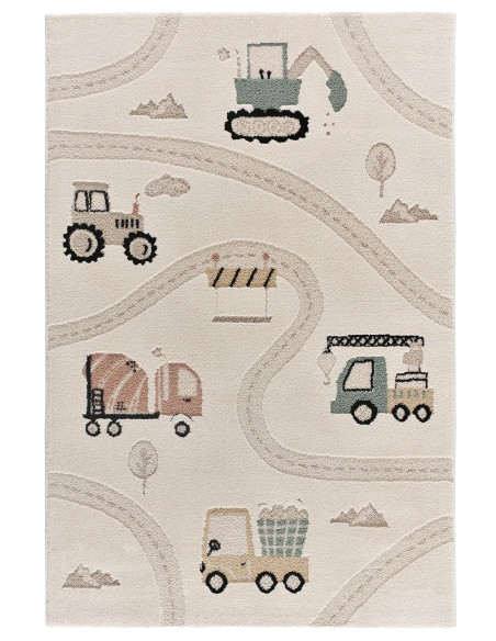 Alfombra infantil carreteras y tractores Clown 2346 Multicolor