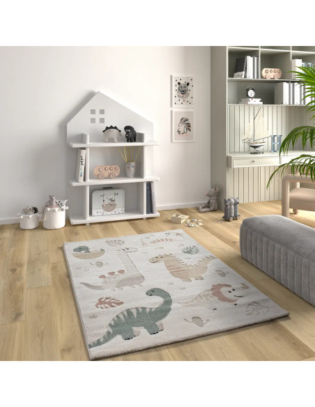 Clown 2351 Multicolored Dinosaur Children's Rug