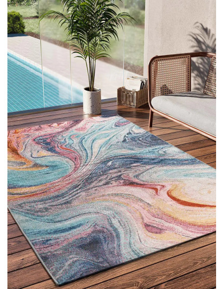 Alfombra de exterior abstracta Samara 54572 Multicolor