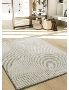 Verona 2252 Cream Textured Geometric Design Rug