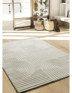 Verona 2293 Cream Textured Geometric Design Rug