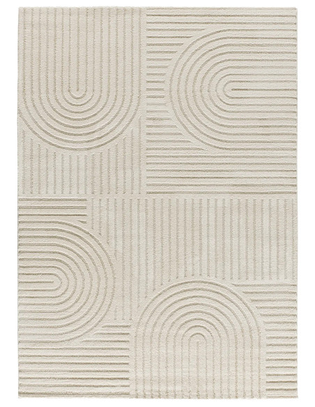 Alfombra con relieve y diseño geométrico Verona 2293 Crema
