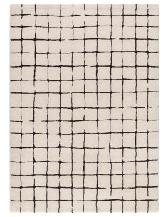 Alfombra geométrica blanco y negro Retro 12898 2