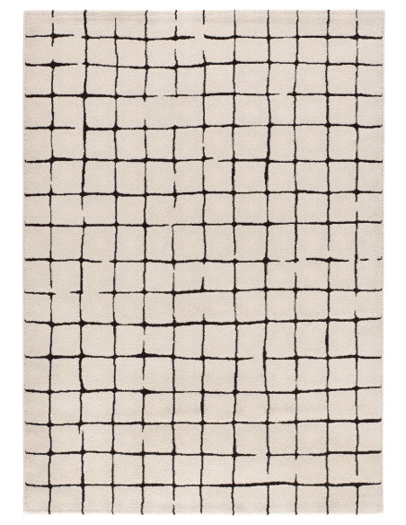 Retro Black and White Geometric Rug 12898