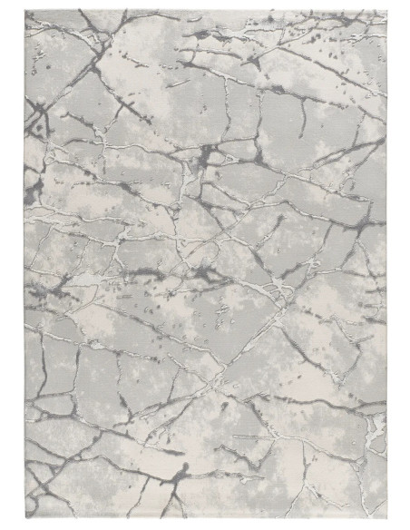 Oris 35 Silver embossed marble-effect rug