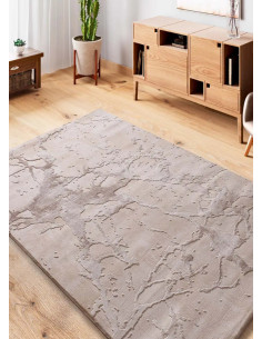 Alfombra efecto mármol con relieve Oris 4208 Beige