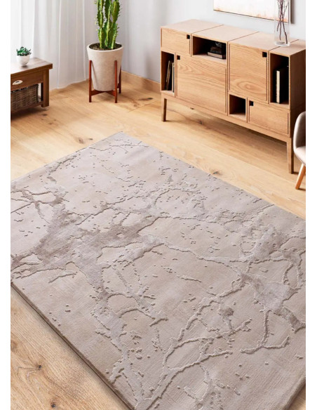 Alfombra efecto mármol con relieve Oris 4208 Beige