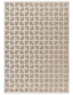 Ona 52094 Beige Geometric Rug with Fringe 2